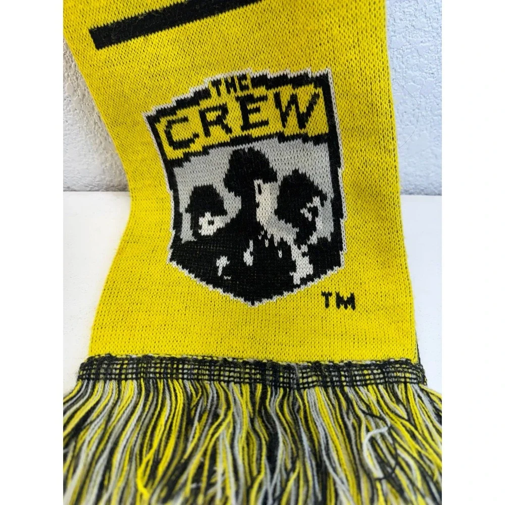 Adidas Columbus Crew MLS Soccer Scarf Black Yellow Knit Fringed Fan Scarf